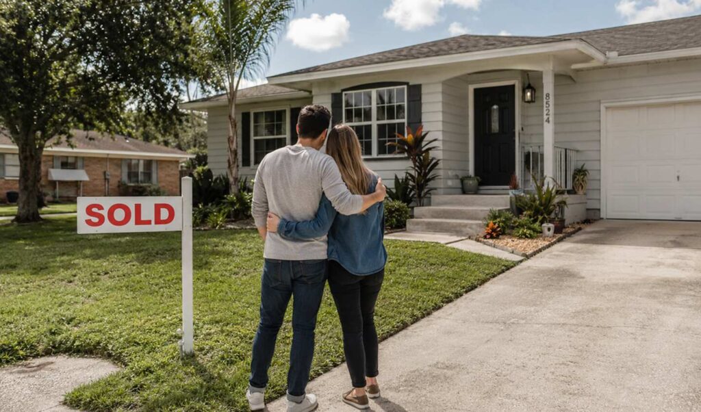First-time home buyer in Jacksonville at the closing of a Duval County home